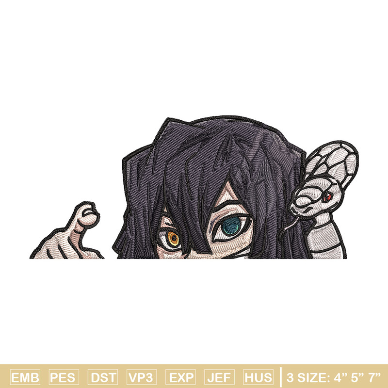 Obanai Peeker Embroidery Design, Demon slayer Embroidery, Embroidery File, Anime Embroidery, Digital download.jpg
