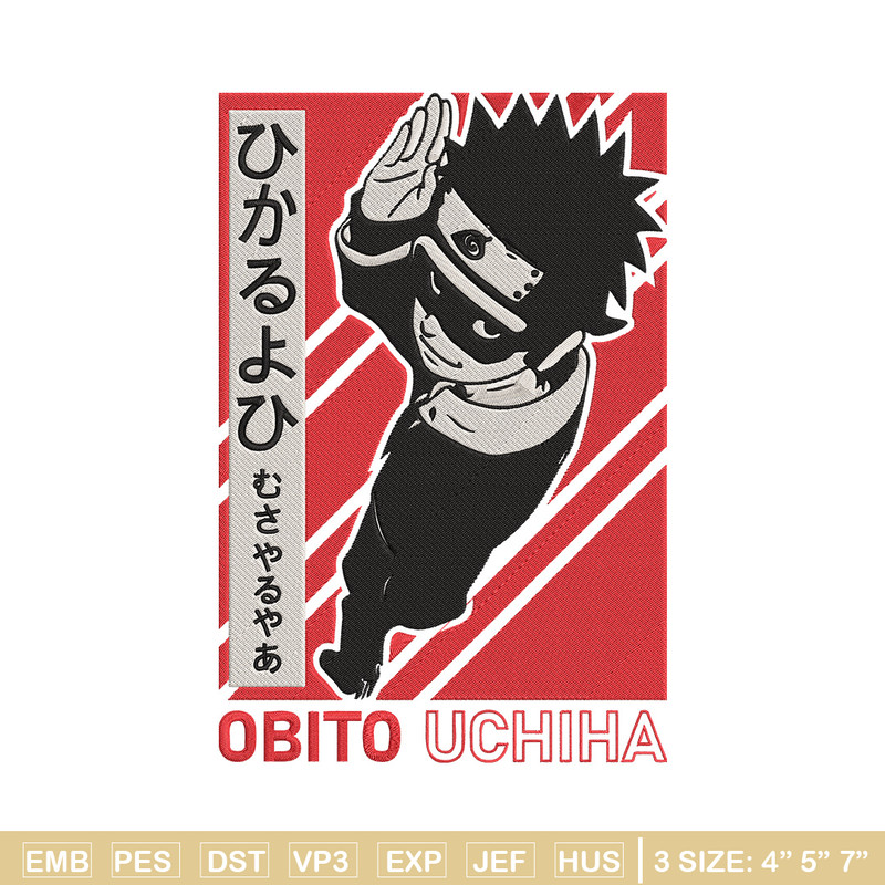 Obito uchiha Embroidery Design, Naruto Embroidery, Embroidery File, Anime Embroidery, Anime shirt, Digital download.jpg