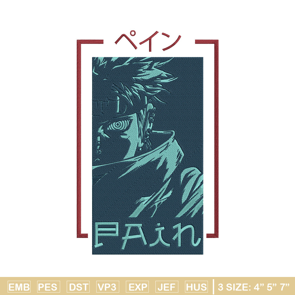 Pain poster Embroidery Design, Naruto Embroidery, Embroidery File, Anime Embroidery, Anime shirt, Digital download..jpg