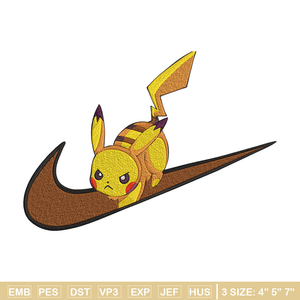 Pikachu x nike Embroidery Design, Pokemon Embroidery, Embroidery File, Nike Embroidery, Anime shirt, Digital download.jpg
