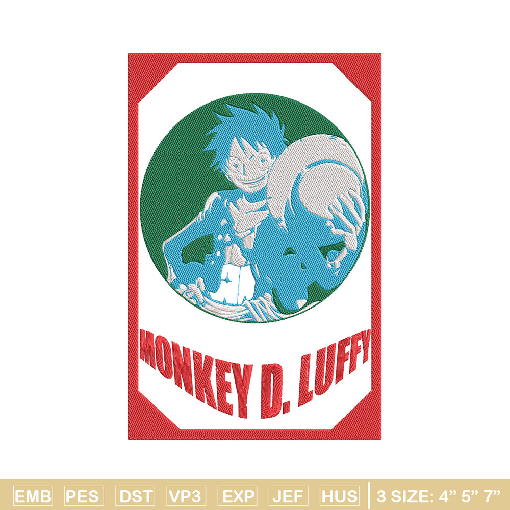 Poster luffy Embroidery Design, One piece Embroidery, Embroidery File, Anime Embroidery, Anime shirt, Digital download.jpg