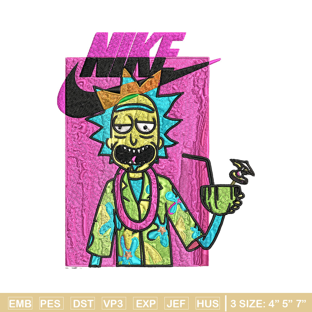 Rick and Morty x Just Rick It Embroidery design, Cartoon Embroidery, Nike design, Embroidery file, Instant download..jpg