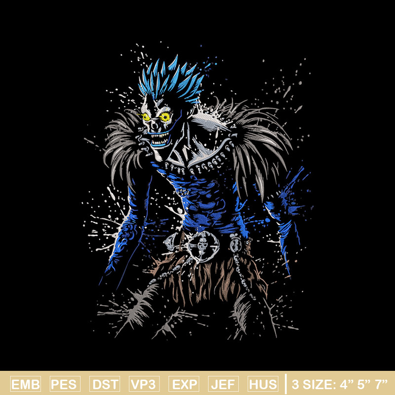 Ryuk Embroidery Design, Death note Embroidery, Embroidery File, Anime Embroidery, Anime shirt, Digital download.jpg
