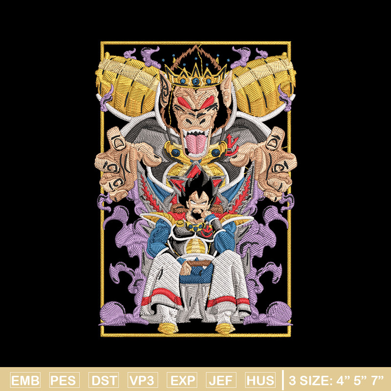 Saiyan king Embroidery Design, Dragonball Embroidery, Embroidery File, Anime Embroidery, Anime shirt, Digital download.jpg