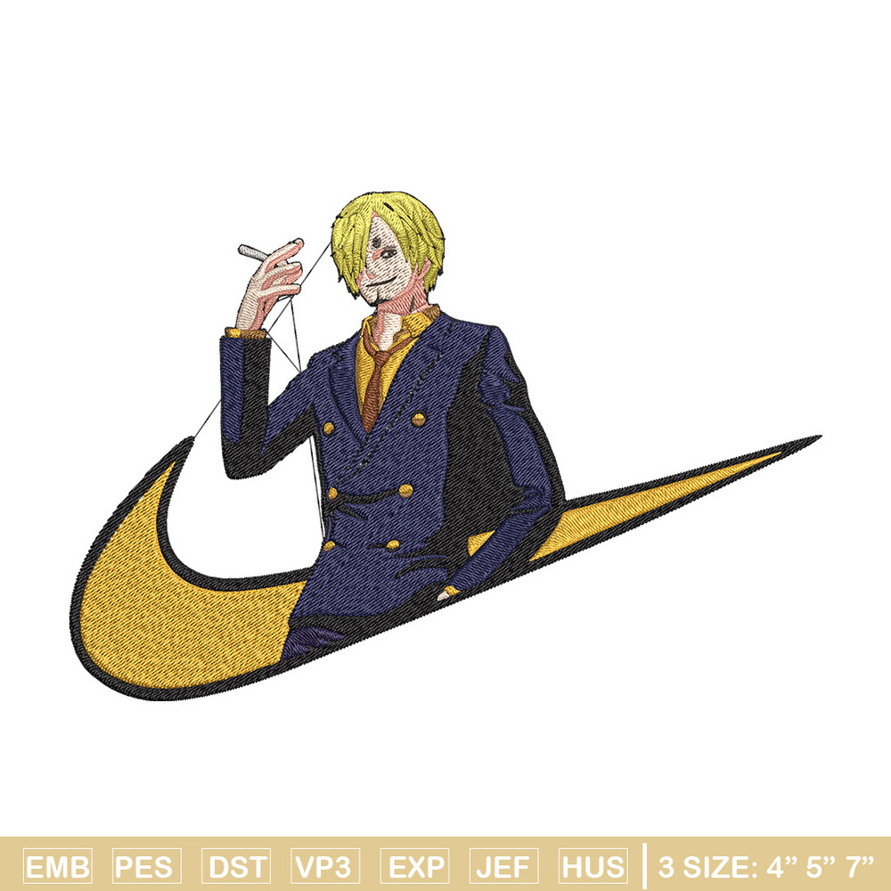 Sanji x nike Embroidery Design, One piece Embroidery, Embroidery File, Nike Embroidery, Anime shirt, Digital download.jpg