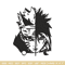 Sasuke and Naruto black and white Embroidery design, Naruto Embroidery, anime design, Embroidery File, Instant download..jpg