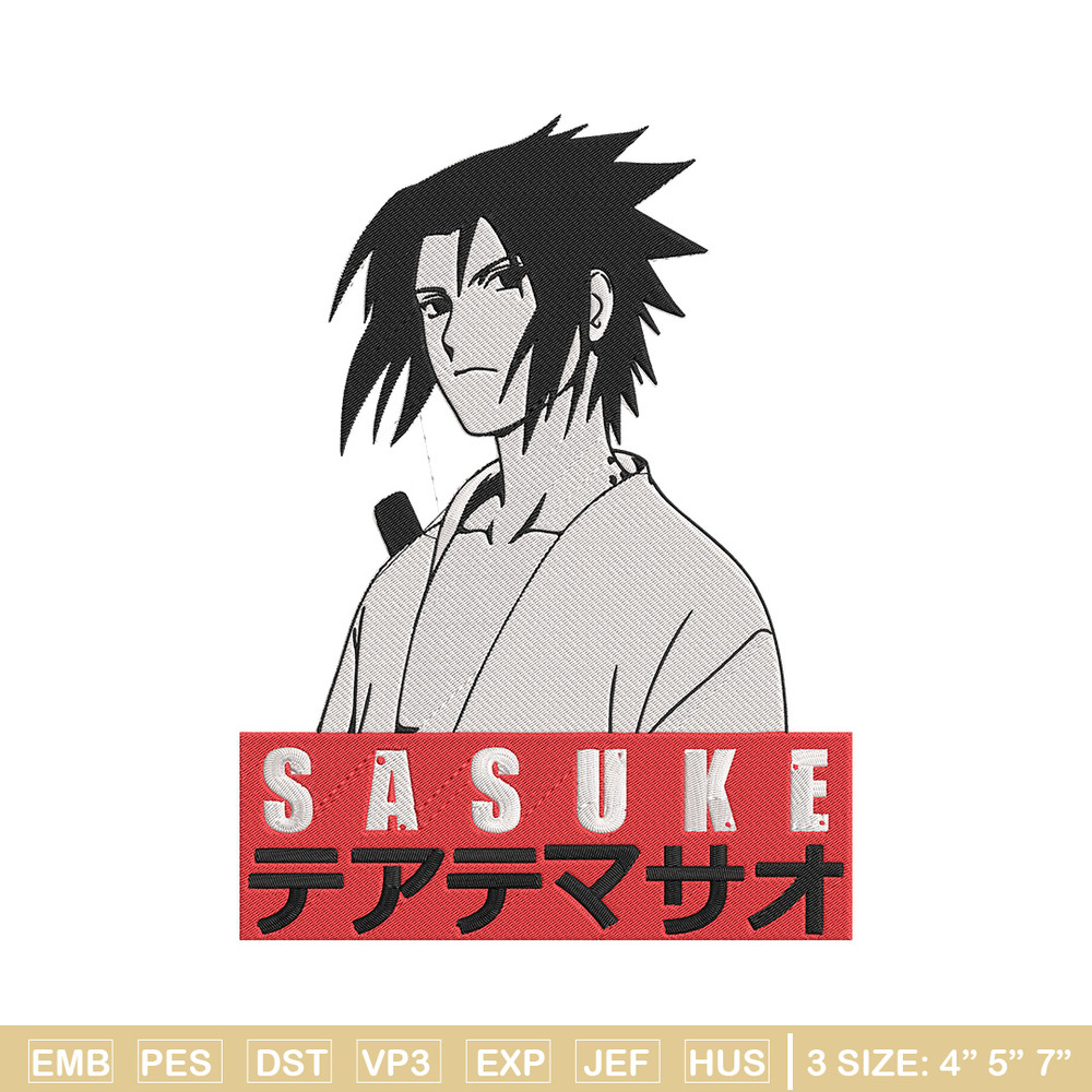 Sasuke poster Embroidery Design, Naruto Embroidery, Embroidery File, Anime Embroidery, Anime shirt, Digital download.jpg
