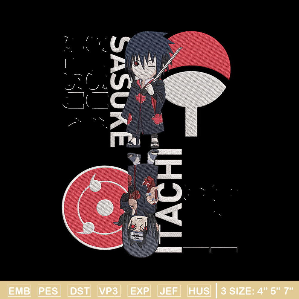 Sasuke x Itachi Embroidery Design, Naruto Embroidery, Embroidery File, Anime Embroidery, Anime shirt, Digital download.jpg