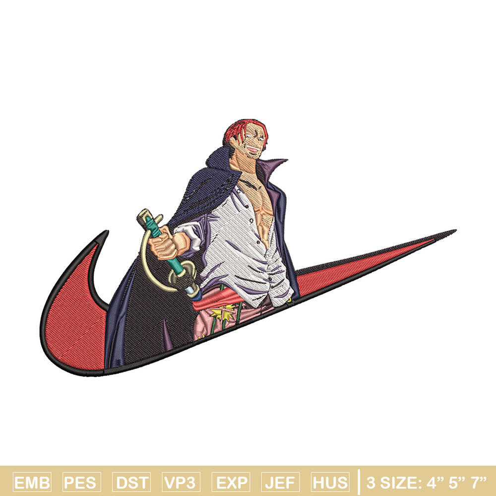 Shanks x nike Embroidery Design, One piece Embroidery, Embroidery File, Nike Embroidery, Anime shirt, Digital download.jpg