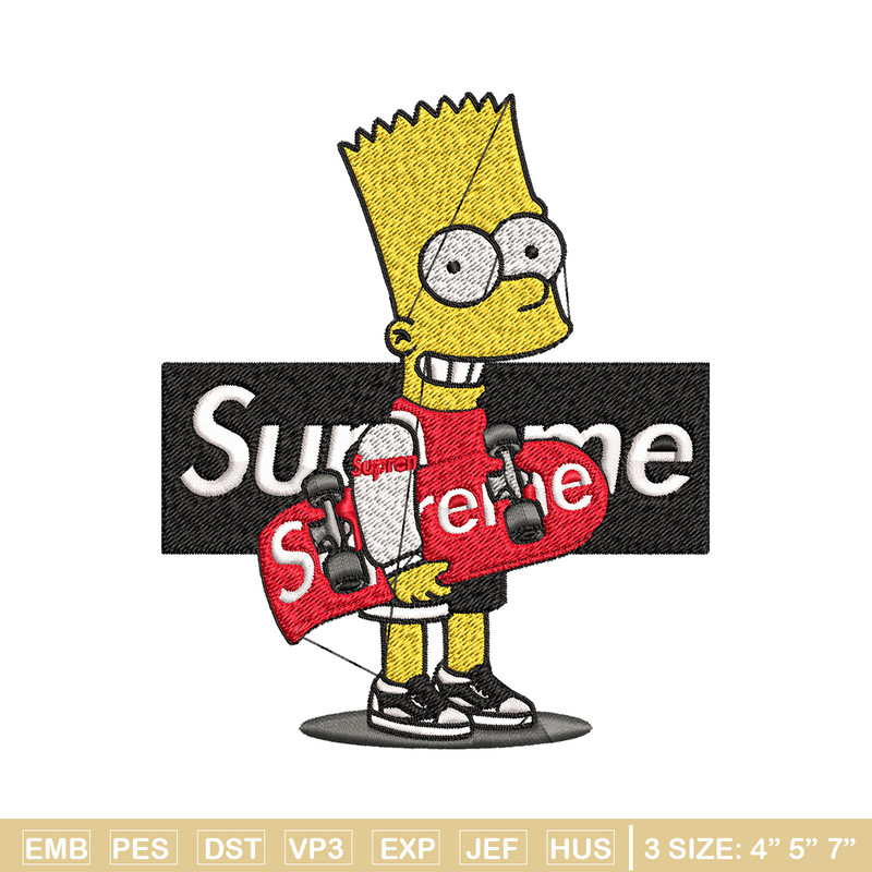 Simpson Supreme Embroidery design, Simpson Embroidery, cartoon design, Embroidery File, logo shirt, Digital download..jpg