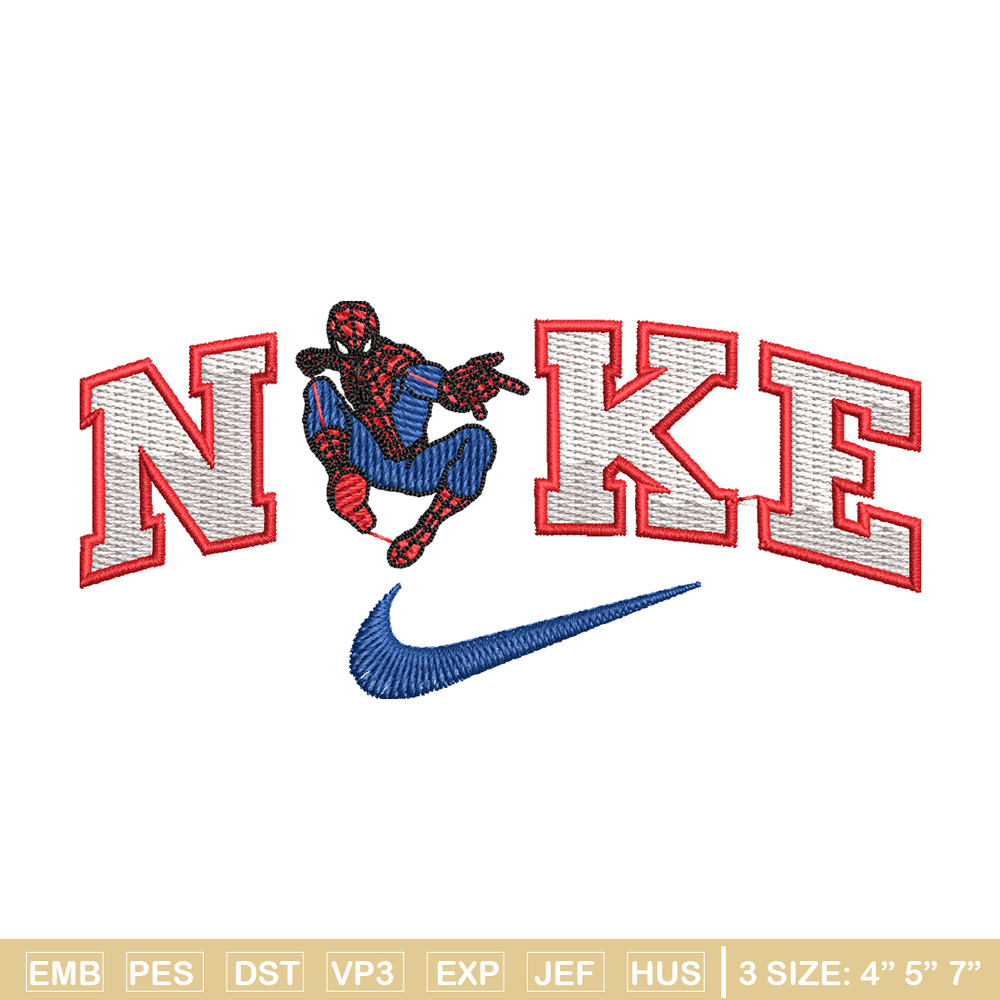 spaiderman nike embroidery design, spaiderman embroidery, logo design, logo shirt, digital download.jpg