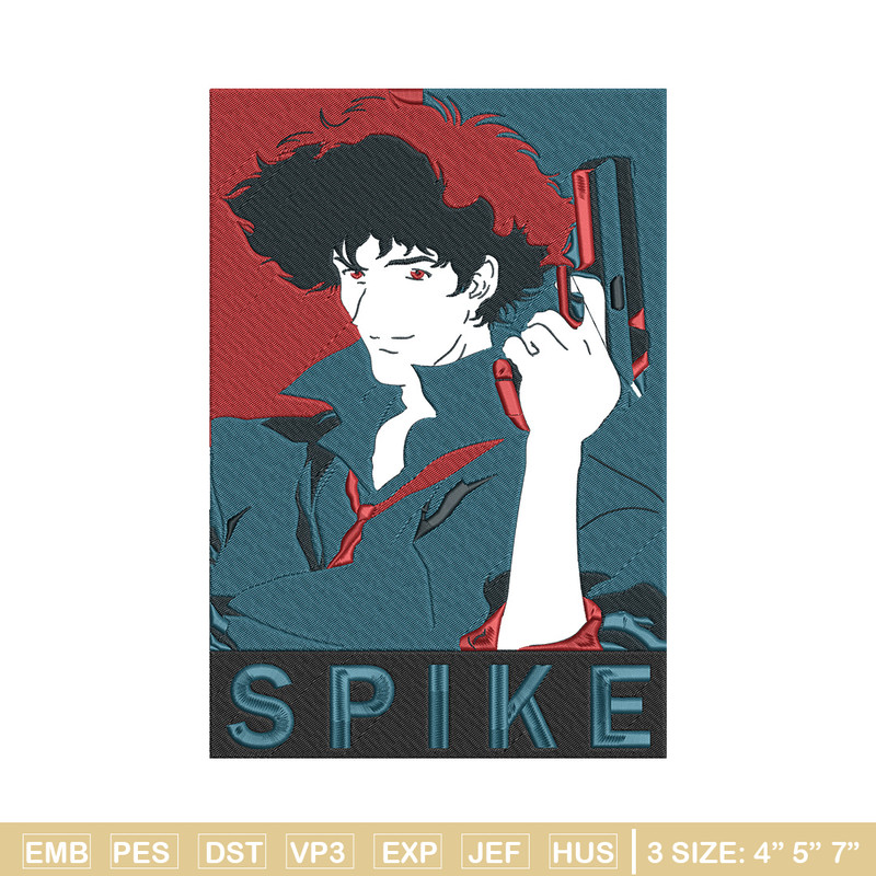Spike poster Embroidery Design, Cowboy bebop Embroidery, Embroidery File, Anime Embroidery,Anime shirt,Digital download.jpg
