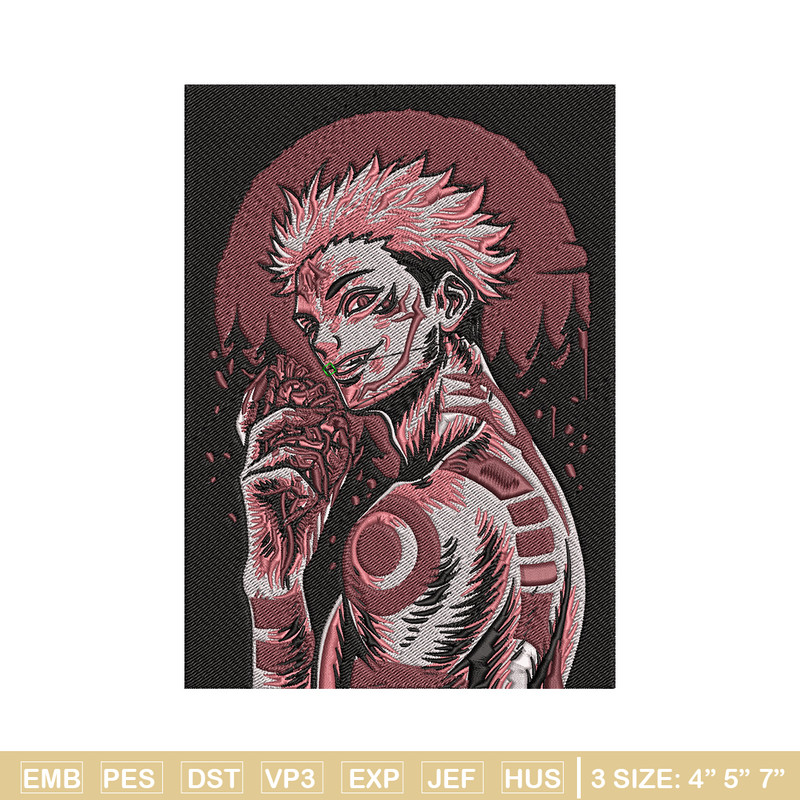 Sukuna poster Embroidery Design,Jujutsu Embroidery,Embroidery File, Anime Embroidery, Anime shirt, Digital download..jpg
