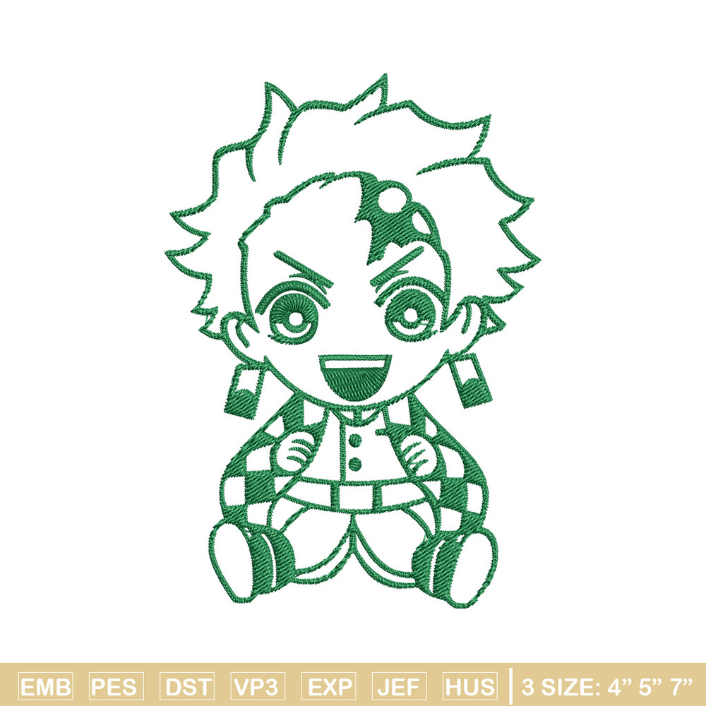 Tanjiro chibi Embroidery Design, Demon slayer Embroidery, Embroidery File, Anime Embroidery, Digital download.jpg