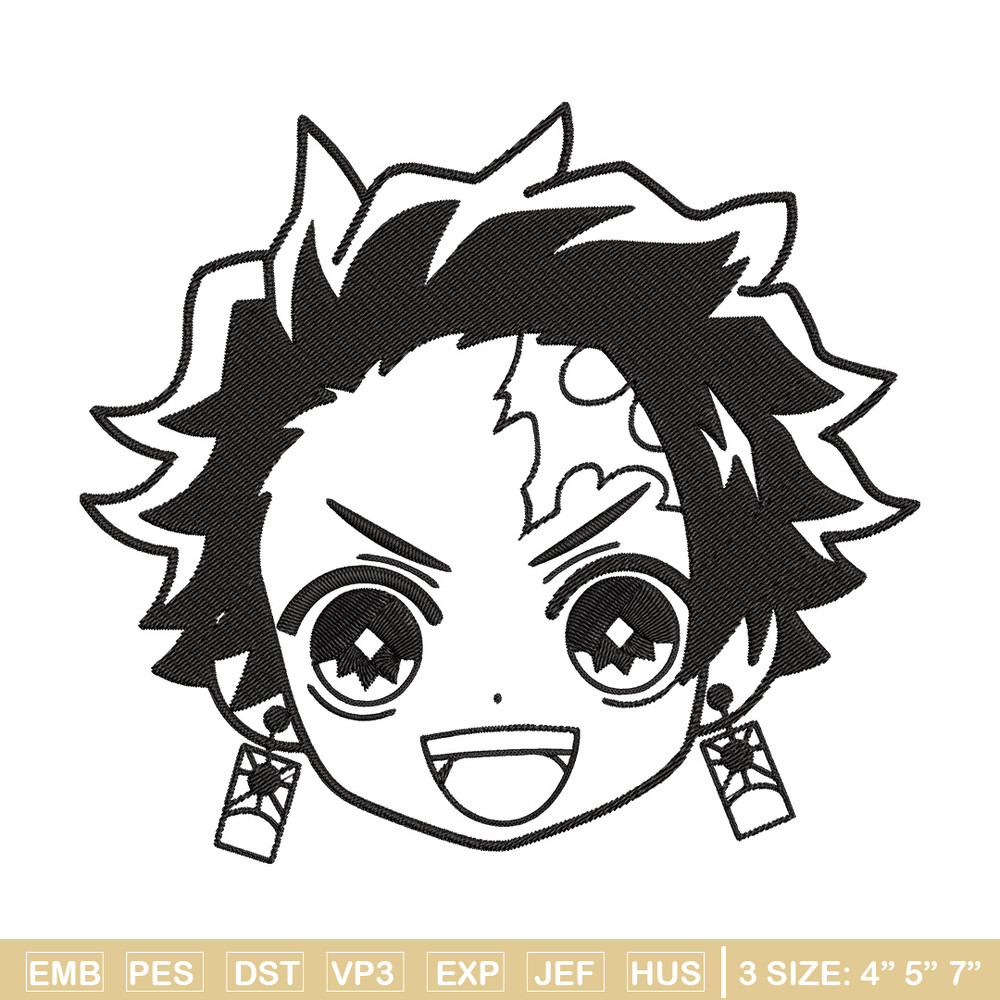 Tanjiro chibi Embroidery Design,Demon slayer Embroidery,Embroidery File,Anime Embroidery,Anime shirt, Digital download.jpg