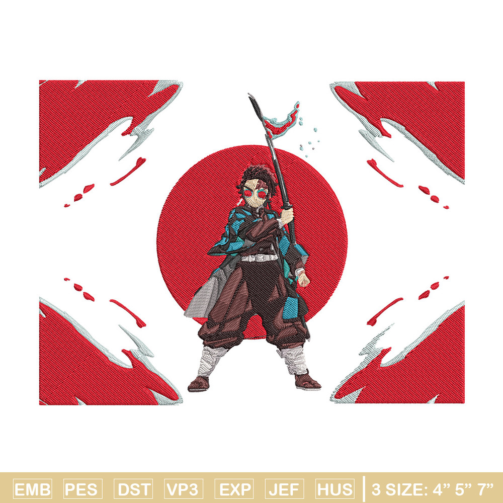 Tanjiro Embroidery Design, Demon slayer Embroidery, Embroidery File, Anime Embroidery, Anime shirt, Digital download.jpg