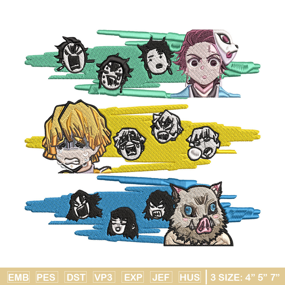 Tanjiro friends sticker Embroidery Design, Demon slayer Embroidery, Embroidery File,Chrismas Embroidery,Digital download.jpg