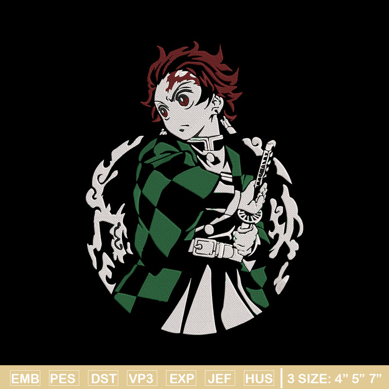 Tanjiro kamado Embroidery Design,Demon slayer Embroidery,Embroidery File, Anime Embroidery, Anime shirt,Digital download.jpg