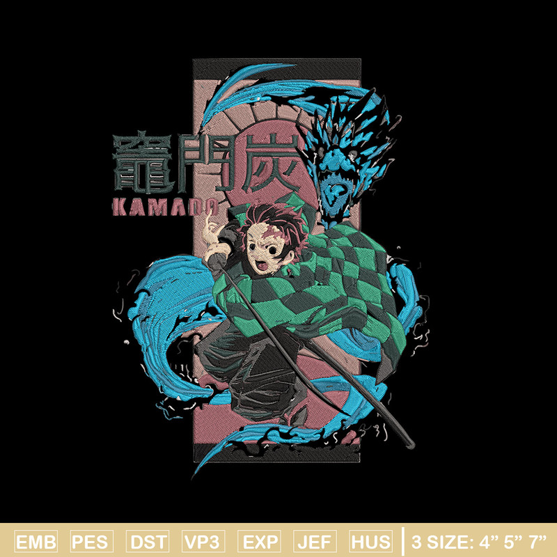 Tanjiro kamado Embroidery Design,Demon slayer Embroidery,Embroidery File, Anime Embroidery,Anime shirt, Digital download.jpg