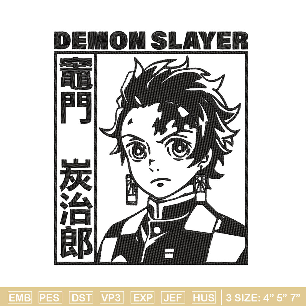 Tanjiro Kamado Embroidery Design,Demon slayer Embroidery,Embroidery File,Anime Embroidery,Anime shirt, Digital download..jpg