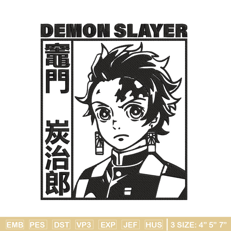 Tanjiro Kamado Embroidery Design,Demon slayer Embroidery,Embroidery File,Anime Embroidery,Anime shirt, Digital download..jpg