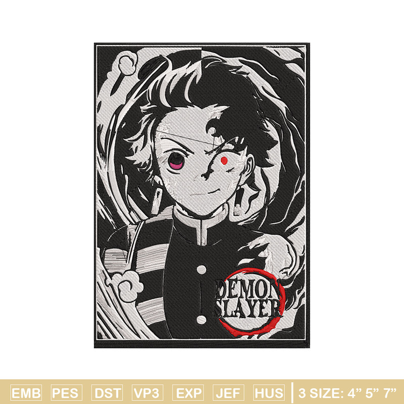 Tanjiro poster Embroidery Design, Demon slayer Embroidery, Embroidery File, Anime Embroidery,Digital download.jpg