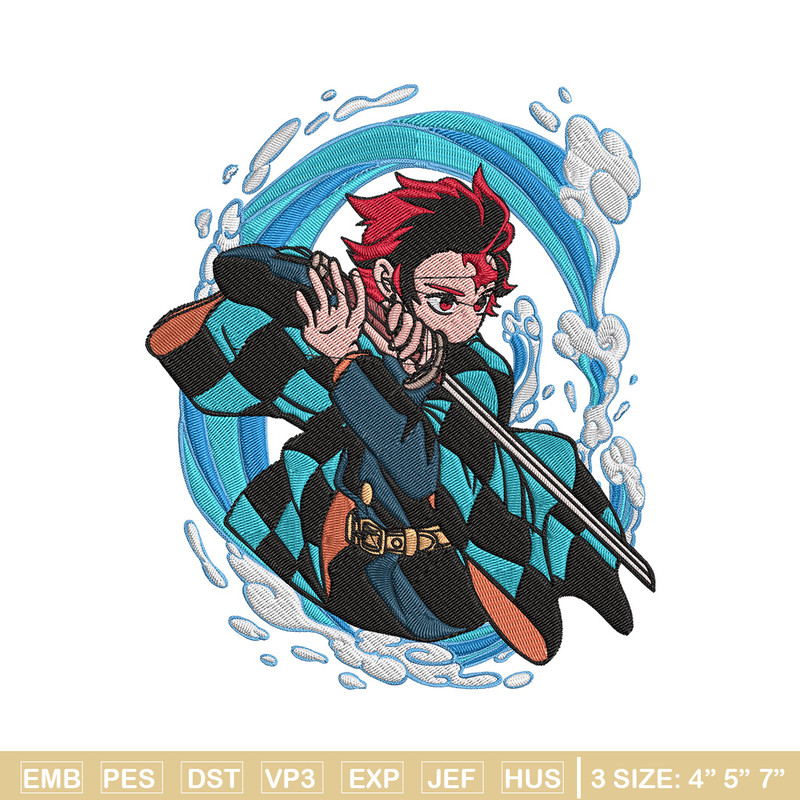 Tanjiro poster Embroidery Design,Demon slayer Embroidery,Embroidery File,Anime Embroidery,Anime shirt, Digital download..jpg