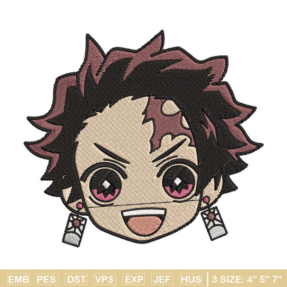 Tanjiro sticker Embroidery Design, Demon slayer Embroidery, Embroidery File, Anime Embroidery, Digital download.jpg