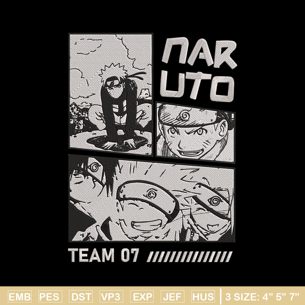 Team 07 naruto Embroidery Design, Naruto Embroidery, Embroidery File, Anime Embroidery, Anime shirt, Digital download.jpg