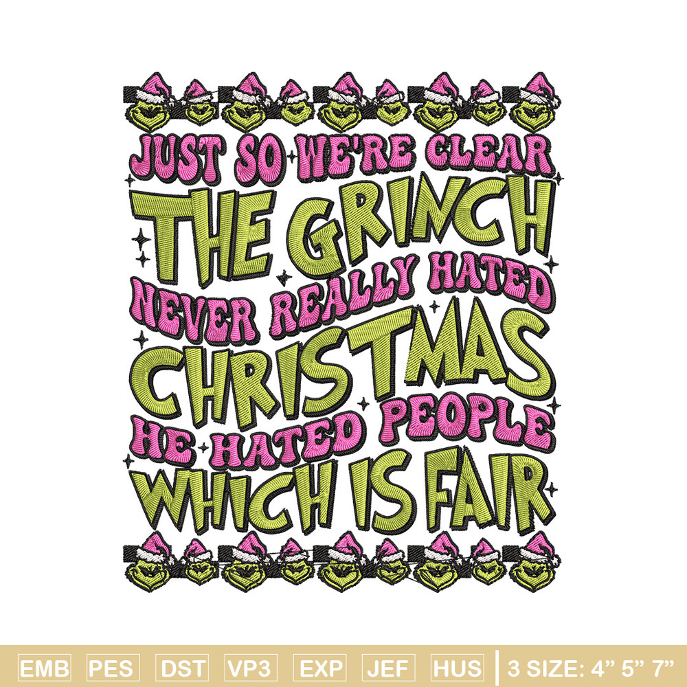 The grinch Embroidery Design, Grinch Embroidery, Embroidery File, Chrismas Embroidery, Anime shirt, Digital download.jpg