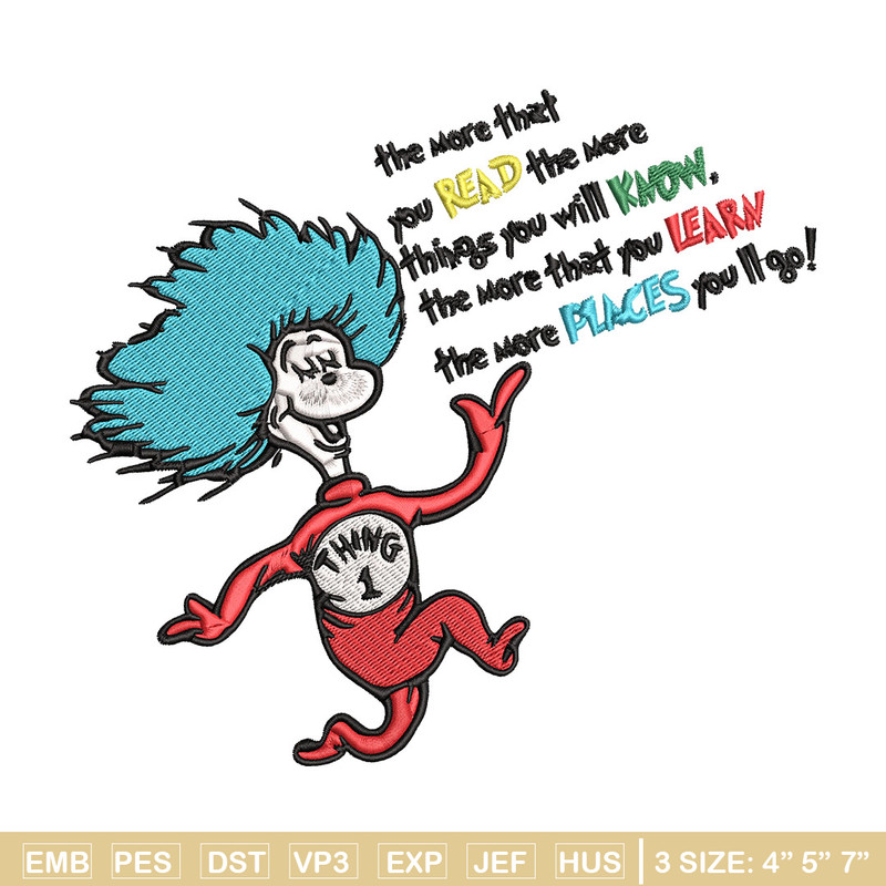 Thing One Dr Seuss Embroidery Design, Dr Seuss Embroidery, Embroidery File, Embroidery design, Digital download..jpg