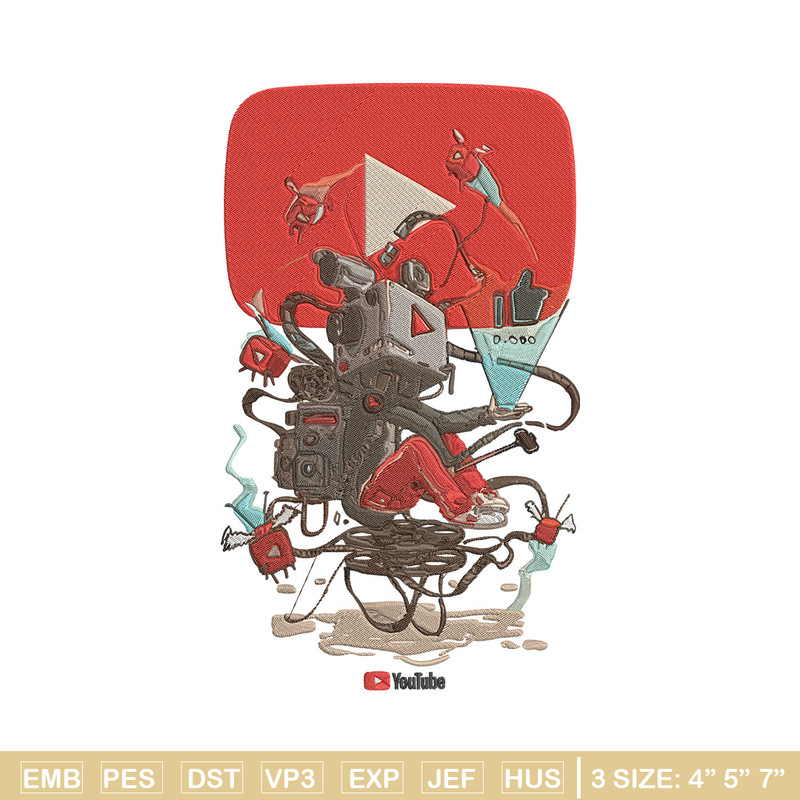 Youtube logo Embroidery Design, Youtube Embroidery, Embroidery File, Anime Embroidery, Anime shirt, Digital download.jpg