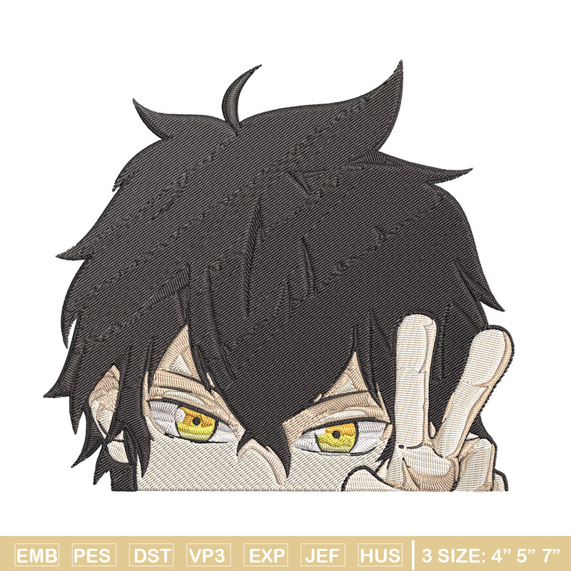 Yuno Peeker Embroidery Design, Black clover Embroidery, Embroidery File, Anime Embroidery, Anime shirt, Digital download.jpg