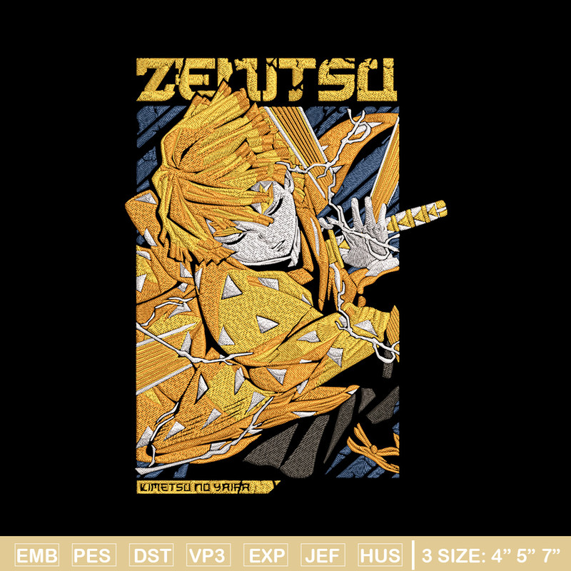 Zenitsu poster Embroidery Design, Demon slayer Embroidery, Embroidery File,Anime Embroidery,Anime shirt,Digital download.jpg