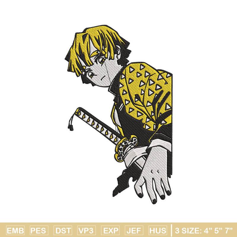 Zenitsu poster Embroidery Design,Demon slayer Embroidery, Embroidery File,Anime Embroidery,Anime shirt,Digital download.jpg