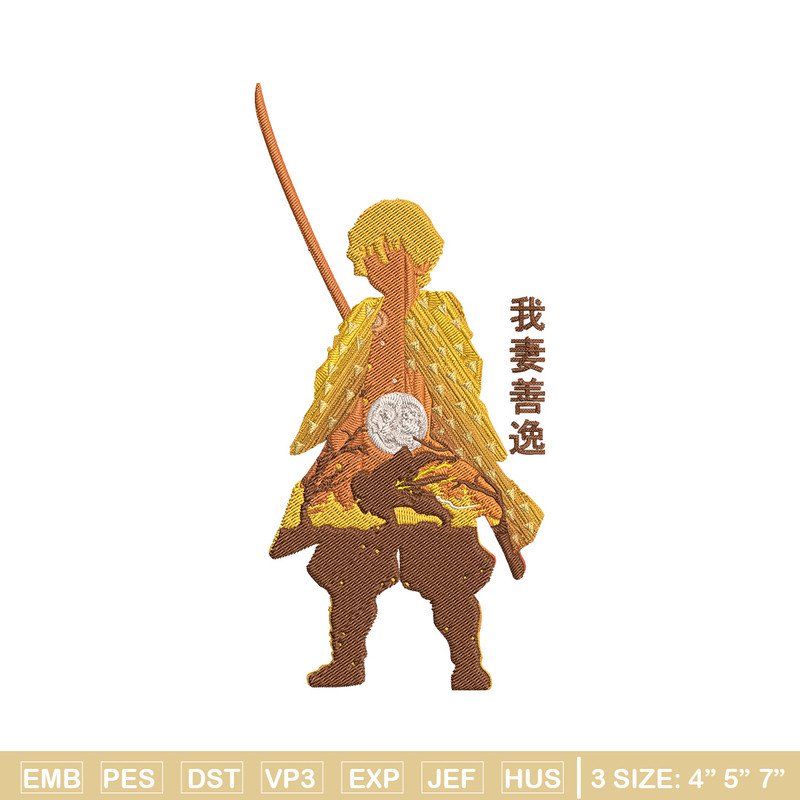 Zenitsu poster Embroidery Design,Demon slayer Embroidery,Embroidery File, Anime Embroidery,Anime shirt, Digital download.jpg