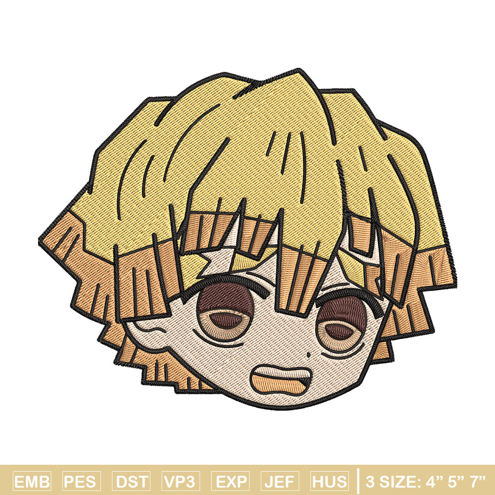 Zenitsu sticker Embroidery Design, Demon slayer Embroidery, Embroidery File, Anime Embroidery, Digital download.jpg