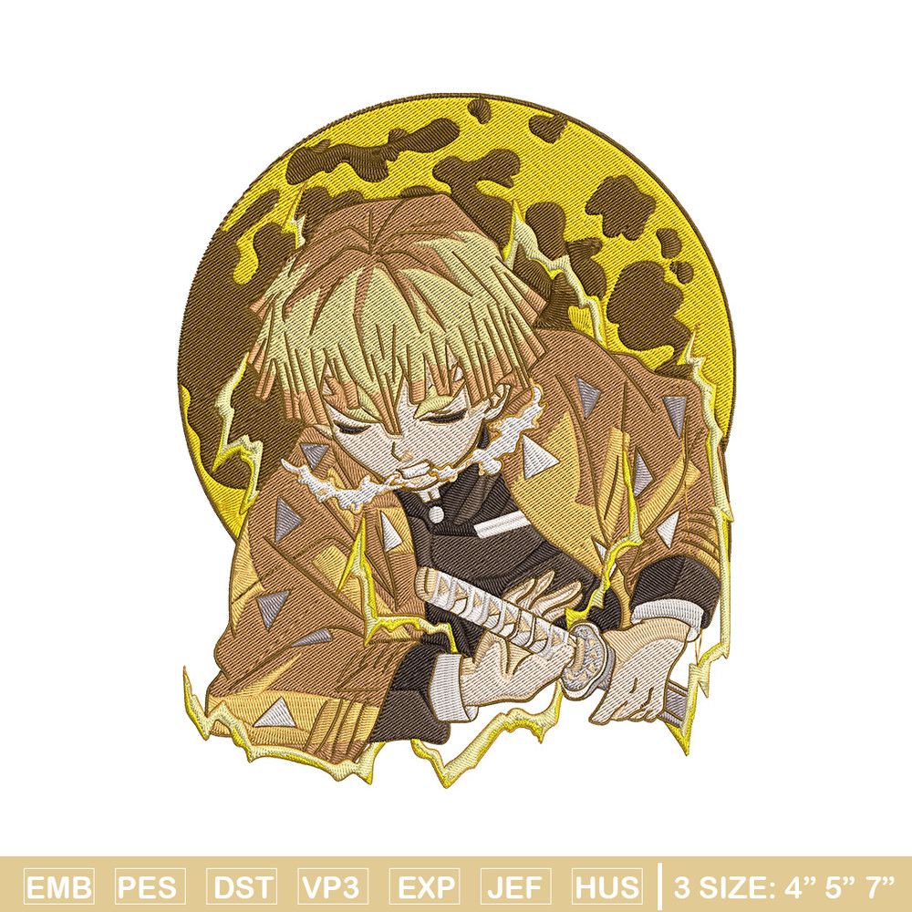 Zenitsu thunder Embroidery Design,Demon slayer Embroidery,Embroidery File,Anime Embroidery,Anime shirt, Digital download.jpg