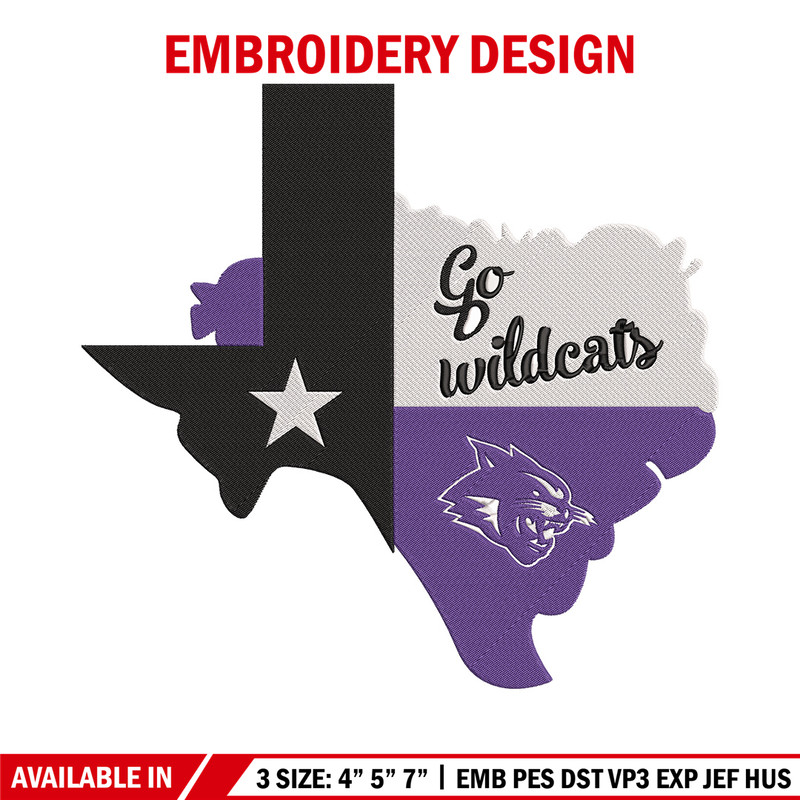 ACU Wildcats logo embroidery design,NCAA embroidery,Sport embroidery, logo sport embroidery,Embroidery design.jpg