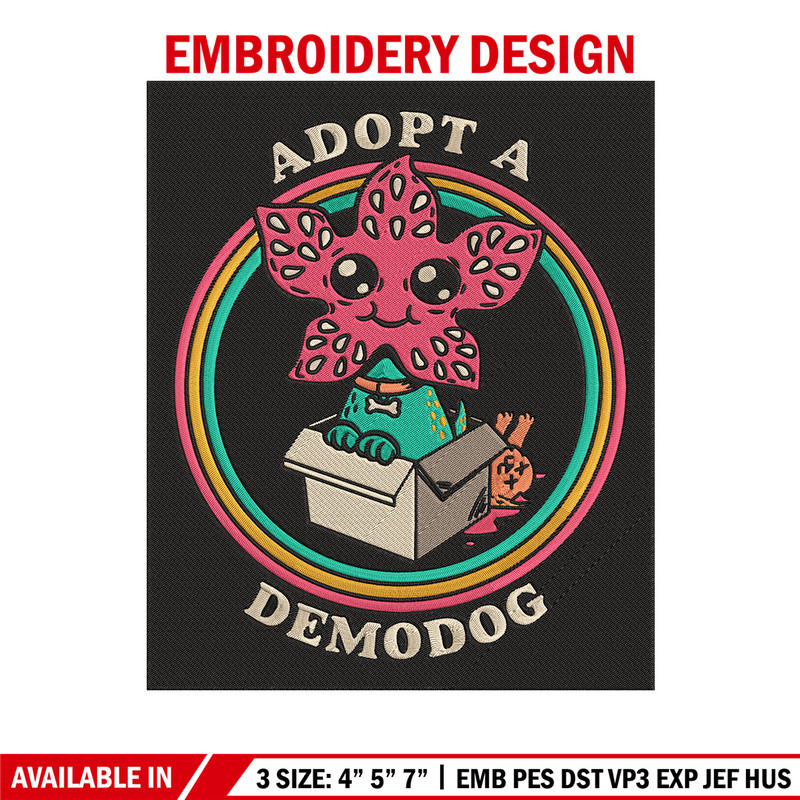 Adpot a demodog Embroidery Design, Demodog Embroidery, Embroidery File, Anime Embroidery, Anime shirt, Digital download.jpg