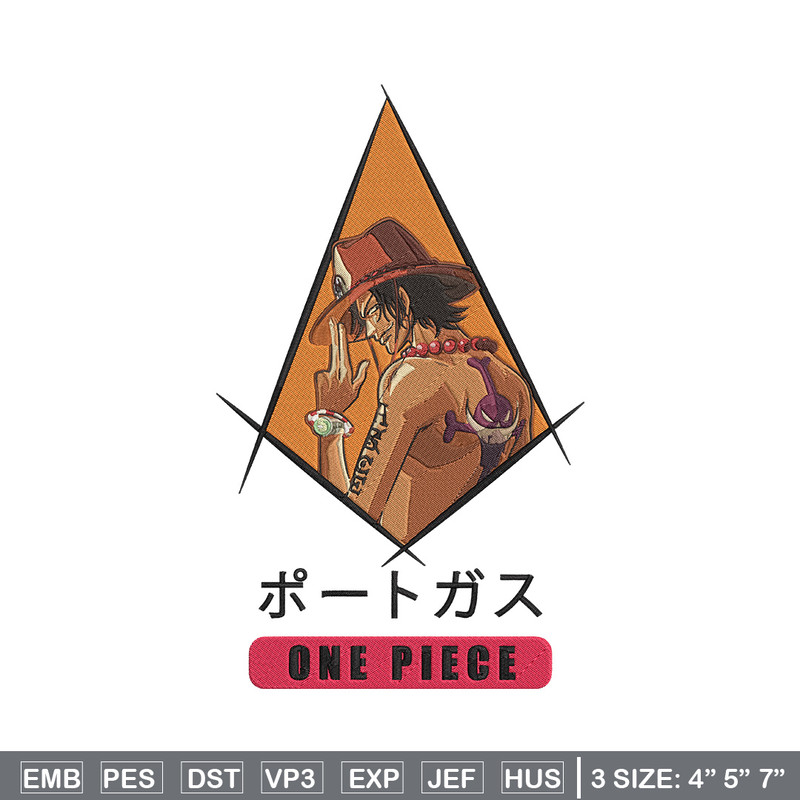 Ace poster Embroidery Design, One piece Embroidery, Embroidery File, Anime Embroidery, Anime shirt, Digital download..jpg