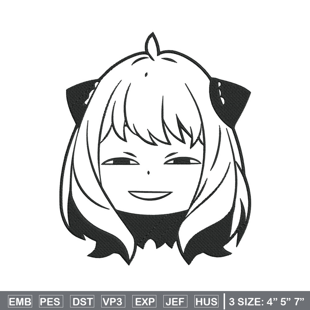Anya meme Embroidery Design, Spy x family Embroidery, Embroidery File, Anime Embroidery, Anime shirt, Digital download.jpg