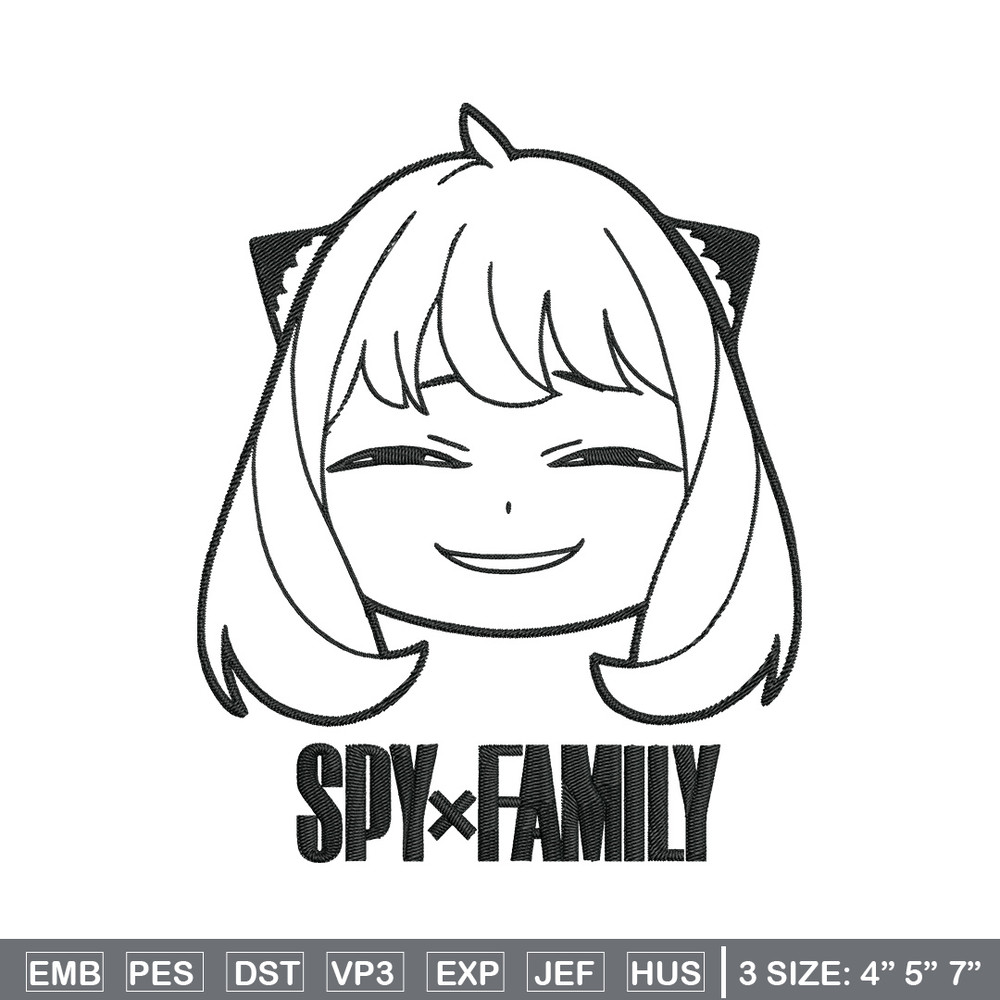 Anya smile Embroidery Design, Spy x family Embroidery, Embroidery File, Anime Embroidery, Anime shirt,Digital download.jpg