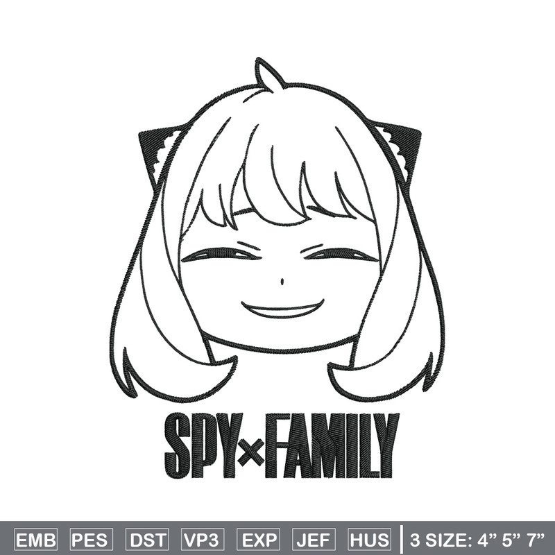 Anya smile Embroidery Design, Spy x family Embroidery, Embroidery File, Anime Embroidery, Anime shirt,Digital download.jpg