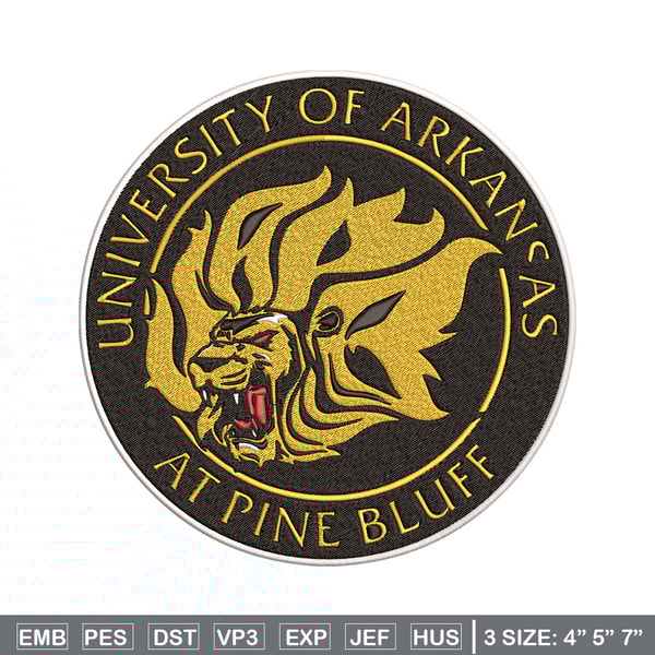Arkansas Pine Bluff logo embroidery design, NCAA embroidery, Sport embroidery, logo sport embroidery, Embroidery design.jpg