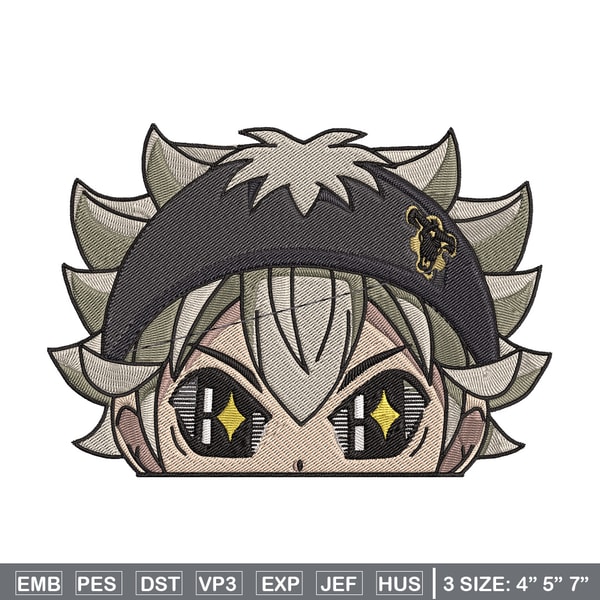 Asta Peeker Embroidery Design, Black clover Embroidery, Embroidery File, Anime Embroidery, Anime shirt,Digital download..jpg
