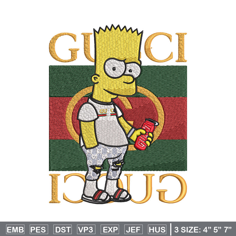 Bart gucci Embroidery Design, Gucci Embroidery, Embroidery File, Logo shirt, Sport Embroidery, Digital download.jpg