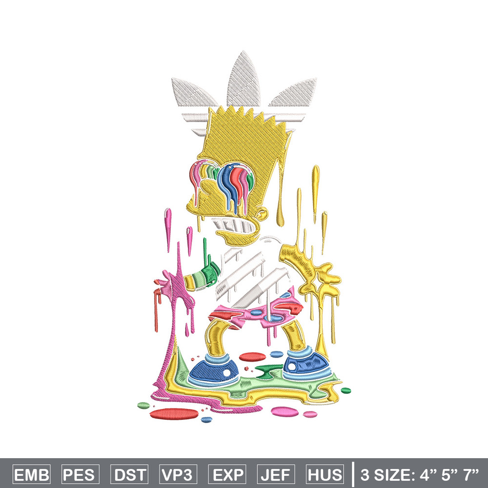 Bart simpson Embroidery Design, Simpson Embroidery, Embroidery File, Adidas Embroidery, Anime shirt, Digital download..jpg
