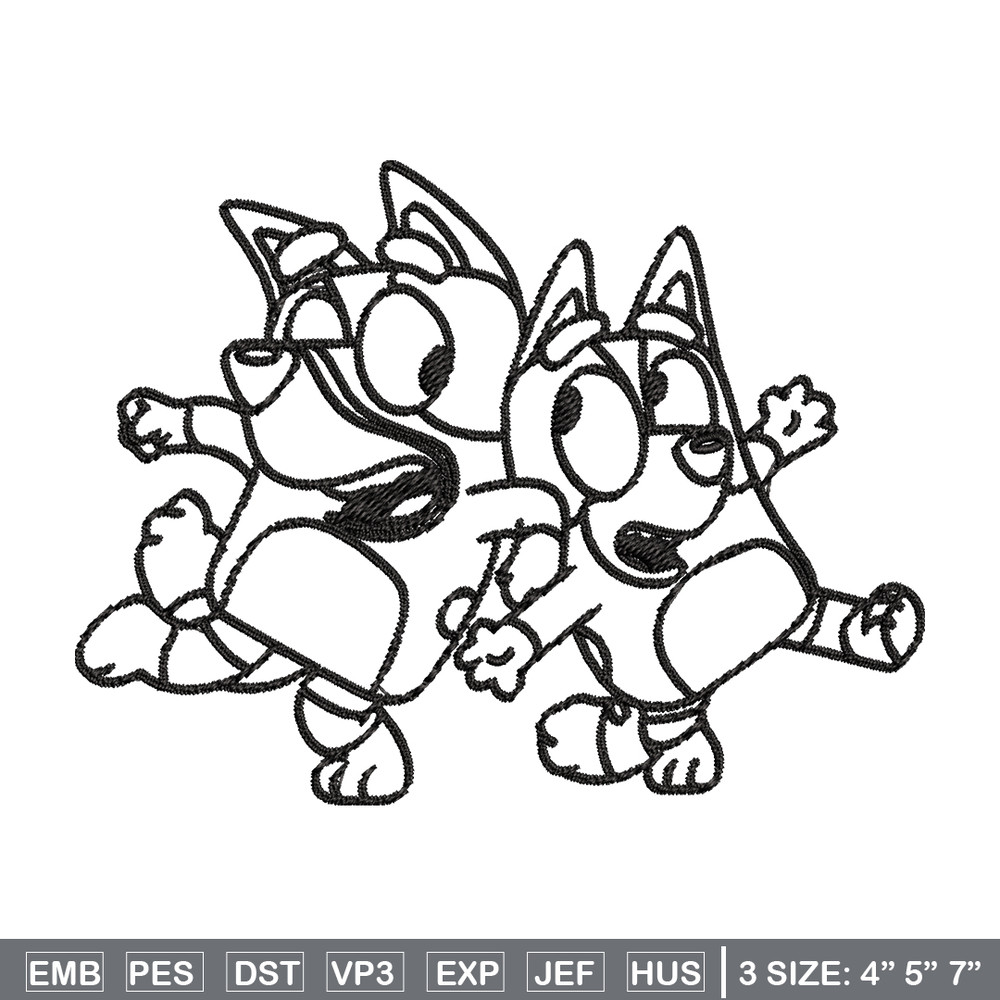 Bingo Bluey Coloring Pages Embroidery, Bluey Embroidery, Embroidery File, cartoon design, logo shirt, Digital download..jpg