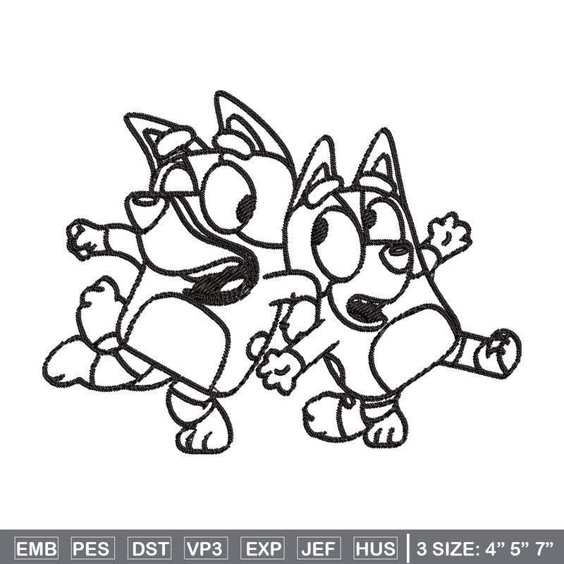 Bingo Bluey Coloring Pages Embroidery, Bluey Embroidery, Embroidery File, cartoon design, logo shirt, Digital download..jpg